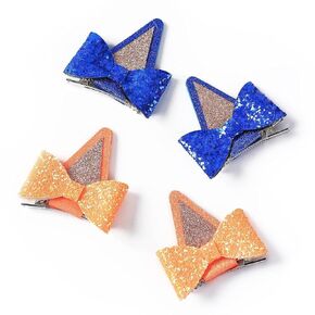 4Pcs Dog Birthday Party Supplies, Blue Girls Hair Accessories, Kids Girl Favors, Ears Decoration Toys, Bow Hat Headwear, Headband Clip, Hats Clip, Plush Accessory, Ear Centerpieces，Clips and Barrettes