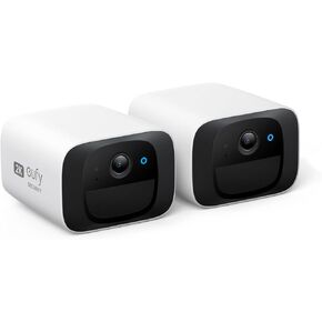 eufy Security SoloCam C210 2-Cam Pack, Wireless Outdoor Camera, 2K Resolution, No Monthly Fee, Wireless, 2.4 GHz Wi-Fi, HomeBase 3 Compatible (Renewed)