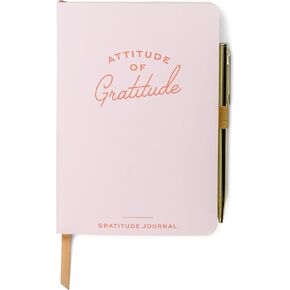 DesignWorks Ink Orange & Gold Foil Art Vegan Leather Gratitude Journal with 196 Guided Pages for Daily Thoughts, Goals, Positivity & Gratitude | Undated Daily Mindfulness Journal (JBG46-1001) in Kuwait
