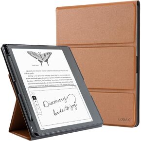CoBak Stand Case for Kindle Scribe - Premium Folio Leather Cover with Pen Holder, Auto Sleep/Wake, and Stand Feature - Compatible with 10.2 Inch Kindle Scribe (2022 Release)