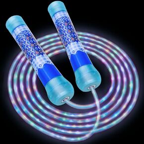 Led Jump Rope for Girls Kids - Flashing Colorful Exercise Jump rope Light Up Luminous Adjustable Skipping Ropes for Girls Boys Women Fitness Weight Loss