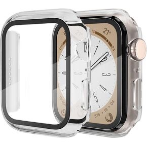 ArmorSuit 2 Pack Case Designed for Apple Watch Series 8 / Series 7 (45mm) Slim Case w/Built-in Tempered Glass Screen Protector - Clear