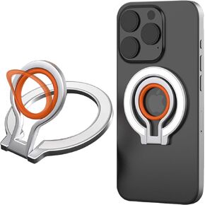 CCSmall for Magnetic Phone Grip Holder for MagSafe Accessories [2024 Upgrade], Detachable Phone Ring Holder Stand Silicone Ring Adjustable Kickstand for iPhone 15/14/13/12/Samsung/Google 8D Black