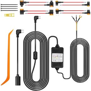 Dash Cam Hardwire Kit,3-Lead Acc Hardwire Kit with USB C Port for Car DVR,11.5ft Dashboard Camera Car Charger Cable Kit 12V-24V to 5V w/Fuse Kit,Low Voltage Protection for Dash Cam Double-4 Fuses