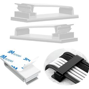 KLJ Cable Clips,Desk Cable Management Wire Clips,Under Desk Cable Management Cord Clips,Cord Management Ideas Cable Management Clips,Cable Clip (Black, Medium Size)