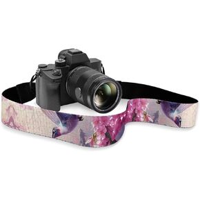 GLENLCWE White Red Dog Paw Print Wide Camera Strap for Men Women Adjustable Neck Shoulder Strap with Buckles for Cameras