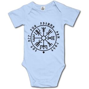 Viking Compass Short Sleeve Baby Bodysuit Toddler Romper Onesie for Girls Boys