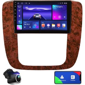for GMC Yukon Chevrolet Chevy Tahoe Suburban 9 inch Car Radio Stereo 2007-2012 Android 12.0 Car Stereo Auto Carplay 8Core QLED Touch Screen Radio Voice Control Wireless Mirroring 5GWIFI(3+32G)