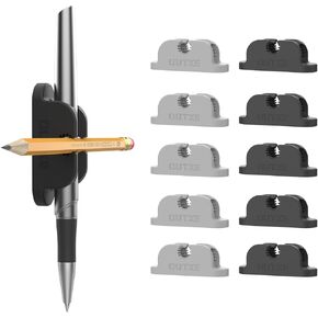 OUTXE Magnetic Pen Holder 10-Pack Upgraded with Dual Pen Slots- Adhesive Pencil Holder for Desk & Wall - Magnetic Marker Pen Holder for Refrigerator, Whiteboard, Clipboard, Cabinet (10 packs Magnetic)