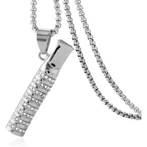HZMAN Mens 18k Gold Plated Iced Out Cigarette Holder Stainless Steel CZ Pendant Hip Hop Necklace