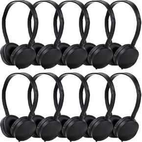 Kids Headphones Bulk 15 Pack for School Students Children Teen Boys Girls Wholesale Headphones for Classroom Earphones 3.5mm Plug Black