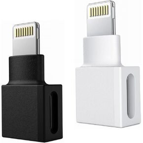 Right Angle Lightning Adapter Compatible with Lifeproof,Otterbox Case - 90 Degree Male to Female,2-Pack