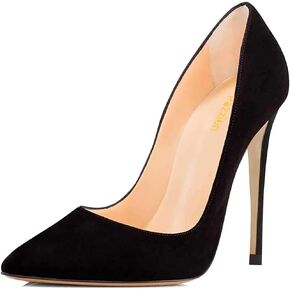 Pazzion Women Classic Closed Pointed Toe Super High Heel Pumps Fashion Slip On Stiletto Heeled Shoes for Casual Outdoor Outfit Size 4-16 US
