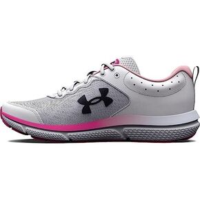 Under Armour Women's UA W Charged Assert 10 D Shoes, White/Rebel Pink/Black, 7 W