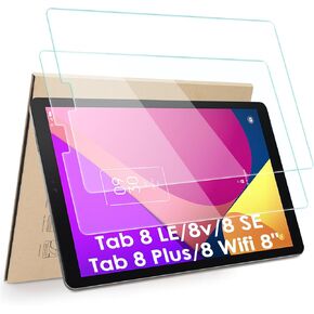 (2-Pack Screen Protector Compatible with TCL Tab 8 LE/Tab 8v/Tab 8 SE/Tab 8 Plus/Tab 8 Wifi, [HD Clarity] Tempered Glass Replacement for TCL Tab 8 (Model: 9137W,9132X, 9138S, 6048E, 91232X1)