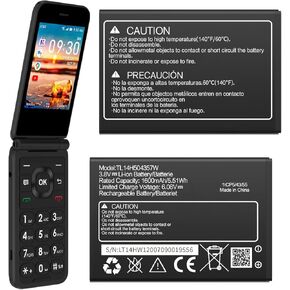 TL14H5044357W Battery, 𝟐𝟎𝟐𝟰 𝐍𝐞𝐰 𝐔𝐩𝐠𝐫𝐚𝐝𝐞 High Capacity Replacement Battery for AT& T Cingular Flip IV 4 U102AA TL14H5044357W