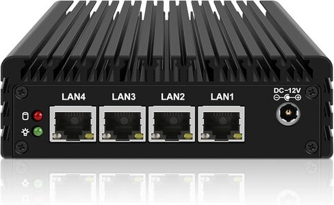 Firewall Appliance 4 Ports, 2.5G LAN Fanless Mini PC J3710 Quad Core, Support AES-NI, 8GB DDR3 RAM 128GB SSD Hardware Firewall Router Computer in Saudi Arabia