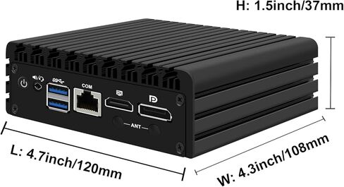 Firewall Appliance 4 Ports, 2.5G LAN Fanless Mini PC J3710 Quad Core, Support AES-NI, 8GB DDR3 RAM 128GB SSD Hardware Firewall Router Computer in Saudi Arabia