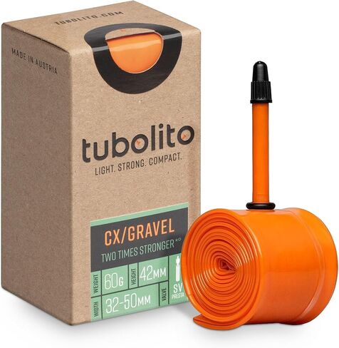 Tubolito - CX/Gravel Tubo Lightweight Bike Inner Tube | Light, Strong, Compact, Durable, Puncture and Pinch Flat Protection | for Cyclocross, Gravel, Hybrid Bicycle | Presta Valve, for 700c in Saudi Arabia