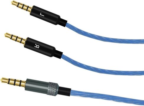 سلك تمديد سماعة الرأس Aquelo متوافق مع Sol Republic Master Tracks HD HD2 Sol Republic V8 V10 12 X3 كابل صوت بديل (أزرق) in Kuwait