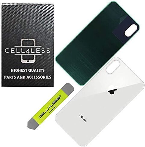 CELL4LESS Back Glass Replacement Compatible with and for The iPhone Xs MAX NO Logo (Silver) in Saudi Arabia
