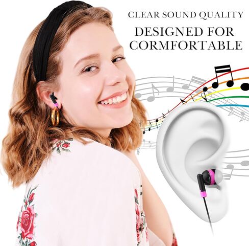 Konohan 160 Packs Bulk Earbuds with Wire Kids Earphones Classroom Headphones for Students Headphones Individually Bagged, 8 Colors Ear Buds Bulk Headphones for Classroom School Library (Bright Color) in Kuwait