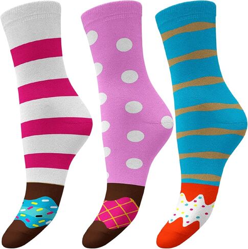 Women's Donut Socks Gift Boxes (6 Pack) - Fun, Colorful, and Super Soft Socks in Kuwait