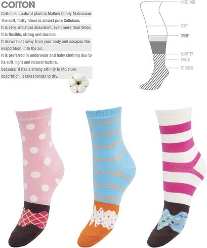 Women's Donut Socks Gift Boxes (6 Pack) - Fun, Colorful, and Super Soft Socks in Kuwait