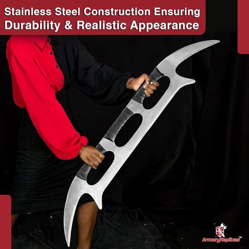 Armory Replicas™ - Star Sword of Kahless Bat'Leth - 28" Carbon Steel Blade, Two-Tone Design, Nylon Handle Wrap - Klingon Empire's Legendary Weaponry - Authentic 9th Century AD Design in Saudi Arabia