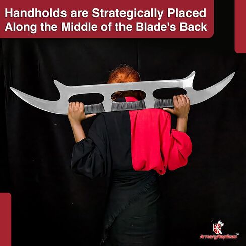 Armory Replicas™ - Star Sword of Kahless Bat'Leth - 28" Carbon Steel Blade, Two-Tone Design, Nylon Handle Wrap - Klingon Empire's Legendary Weaponry - Authentic 9th Century AD Design in Saudi Arabia