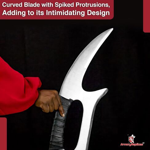 Armory Replicas™ - سيف Kahless Bat'Leth النجمي - شفرة من الصلب الكربوني مقاس 28 بوصة، تصميم ثنائي اللون، غلاف مقبض من النايلون - أسلحة Klingon Empire الأسطورية - تصميم أصيل من القرن التاسع الميلادي in Kuwait