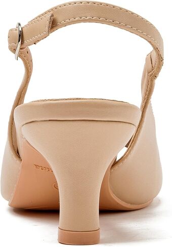 DADAWEN Women's Slingback Kitten Heels Tassels Peep Toe Pumps Wedding Party Dress Shoes in Kuwait