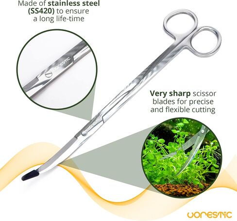 VORESTIC 4 قطع من أدوات Aquascaping وأدوات Terrarium ومجموعة أدوات حوض السمك مع ملاقط حوض السمك من الفولاذ المقاوم للصدأ ومقص حوض السمك وملعقة - مجموعة أدوات Aquascape للتشذيب والصيانة in Saudi Arabia