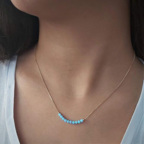 Purple Opal Beaded Necklace - Tiny 3mm Opal Bead Minimalist Jewelry - 925 Sterling Silver box chain 16 +2 Inch Extension Gift Women Girl Necklace in Saudi Arabia