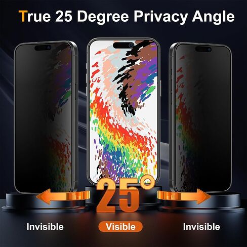 عبوتان من واقي شاشة الخصوصية غير اللامع لهاتف iPhone 16 Pro مقاس 6.3 بوصة مع أداة التثبيت، تغطية كاملة مضادة للتجسس ومضادة للوهج 9H من الزجاج المقوى، متوافق مع الجزيرة الديناميكية، صديق للحافظة in Kuwait