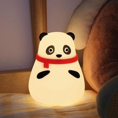 Cute Kids Night Light,Panda Lamp Birthday Gifts Soft LED Night Lamp for Kids and Baby Bedroom, Silicone Dimmable Nursery Nightlight in Saudi Arabia