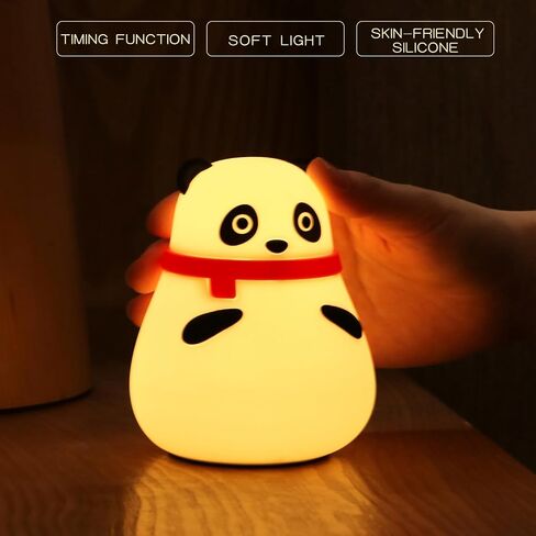 Cute Kids Night Light,Panda Lamp Birthday Gifts Soft LED Night Lamp for Kids and Baby Bedroom, Silicone Dimmable Nursery Nightlight in Saudi Arabia