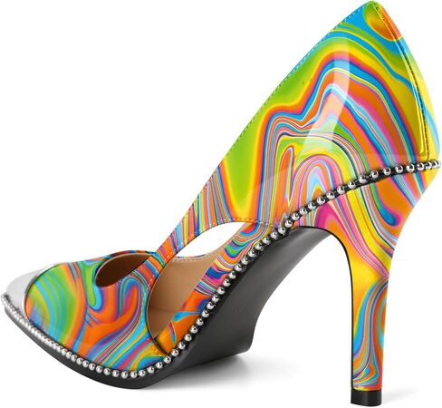 Mettesally Women's High Heel Pumps Beaded Closed Toe Dressy Shoes Size 5-13 | Handmade Sliver Cap Toe Pointy Stiletto Slip on Pumps 3.5 Inches Comfy Elegant Heeled Dress Ladies Shoes for Daily Party in Saudi Arabia