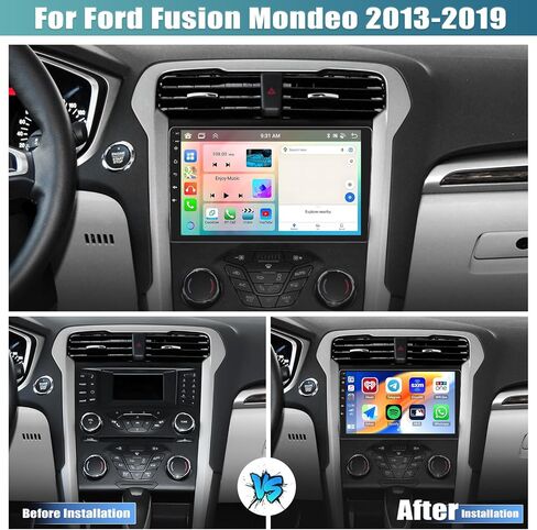 [8 Core 4G+64G] Android 13 Car Stereo for Ford Fusion Mondeo 2013-2019 with Wireless Apple Carplay Android Auto,9'' Touchscreen Car Radio with WiF/GPS Navigation,Bluetooth,FM/RDS,SWC+Backup Camera in Saudi Arabia