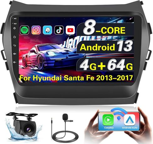 [8-Core 4+64G] Ohradio Android 13 for 2013-2017 Hyundai Santa Fe Car Stereo, Wireless CarPlay Santa Fe Radio Android Auto, 9'' Touchscreen Car Radio GPS Mirror Link WiFi Backup Camera Bluetooth FM RDS in Saudi Arabia