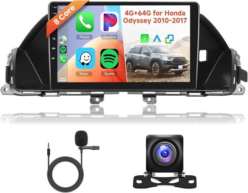 Hodozzy 4G+64G 8 Core Android Car Stereo for Honda Odyssey 2010-2017 راديو مع Carplay وAndroid Auto، 9 بوصة IPS شاشة تعمل باللمس راديو السيارة مع GPS، DSP، بلوتوث، WiFi، وصلة مرآة، FM، كاميرا احتياطية in Saudi Arabia