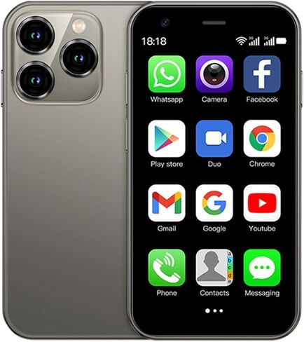 SOYES XS15 3G Mini Smartphone 3.0 Inch WiFi GPS China Mobile RAM 2GB ROM 16GB Quad Core Android 8.1 Cell Phones 3D Glass Slim Body Dual Sim Cute Palm Smartphone (Light Blue) in Saudi Arabia