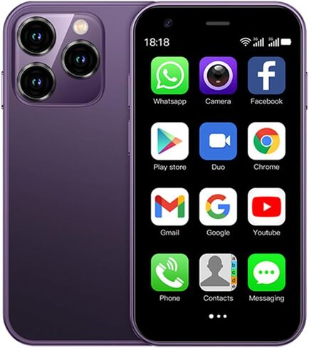 SOYES XS15 3G Mini Smartphone 3.0 Inch WiFi GPS China Mobile RAM 2GB ROM 16GB Quad Core Android 8.1 Cell Phones 3D Glass Slim Body Dual Sim Cute Palm Smartphone (Light Blue) in Saudi Arabia