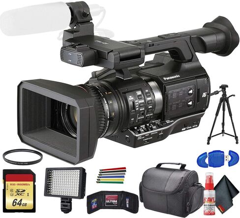 كاميرا باناسونيك AJ-PX270 microP2 المحمولة AVC-Ultra HD (AJ-PX270P) مع فلتر للأشعة فوق البنفسجية، حامل ثلاثي القوائم، حقيبة مبطنة، ضوء LED، بطاقة ذاكرة 64 جيجابايت والمزيد من حزمة المبتدئين in Saudi Arabia