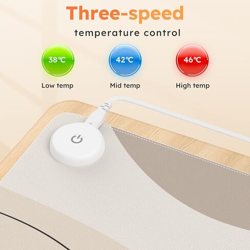 iCasso Heated Mouse Pad Hand Warmer, XXL Heated Desk Pad, Electric Warm Desk Mat with 3 Heating Levels for Computer Keyboard, 35.4" x 15.7" Large Mousepad for Home Office Work (Brown Art) in Kuwait