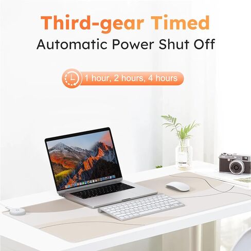 iCasso Heated Mouse Pad Hand Warmer, XXL Heated Desk Pad, Electric Warm Desk Mat with 3 Heating Levels for Computer Keyboard, 35.4" x 15.7" Large Mousepad for Home Office Work (Brown Art) in Kuwait