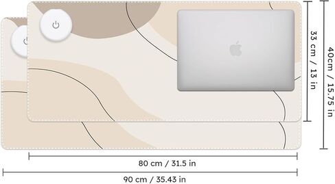 iCasso Heated Mouse Pad Hand Warmer, XXL Heated Desk Pad, Electric Warm Desk Mat with 3 Heating Levels for Computer Keyboard, 35.4" x 15.7" Large Mousepad for Home Office Work (Brown Art) in Kuwait