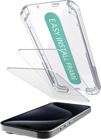 Smartish® واقيات شاشة من الزجاج المقوى مكونة من قطعتين لهاتف iPhone 16 Pro - ورقة Tuff - إطار سهل التثبيت 9H [مقاوم للخدش] صديق للحافظة - جزيرة ديناميكية لهاتف Apple iPhone 16 Pro - عبوة شفافة مكونة من قطعتين in Saudi Arabia