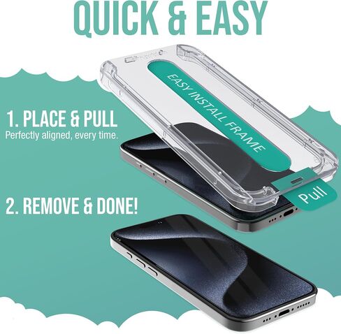 Smartish® واقيات شاشة من الزجاج المقوى مكونة من قطعتين لهاتف iPhone 16 Pro - ورقة Tuff - إطار سهل التثبيت 9H [مقاوم للخدش] صديق للحافظة - جزيرة ديناميكية لهاتف Apple iPhone 16 Pro - عبوة شفافة مكونة من قطعتين in Saudi Arabia