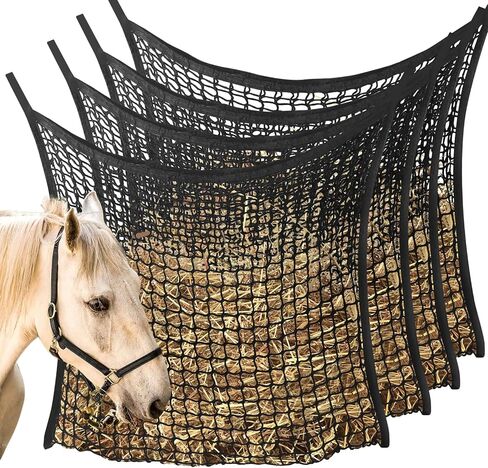 WEEKSUN 2 PCS Slow Feed Hay Net, Hay Bags for Horses with Large Capacity, Horse Feed Bag Easy to Hang, Hay Nets for Horses for Horse Feeder Full Day Feeding Horses Goat Stall Trailer (31.5" x 35.1") in Saudi Arabia